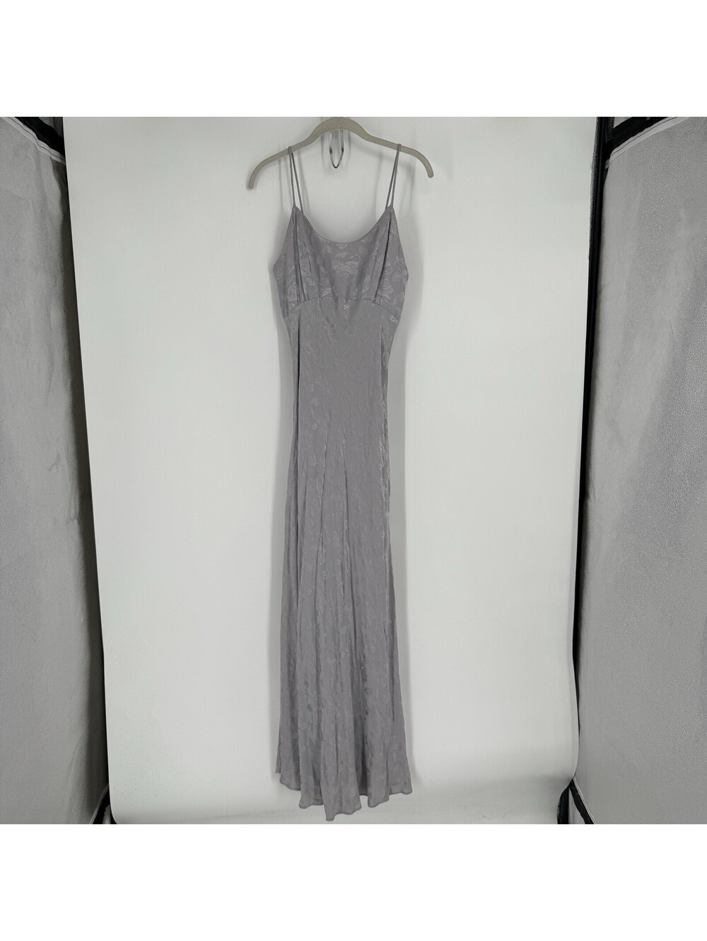 Vintage 90s y2k dress formal hoco prom 6 slip spaghetti strap silver empire